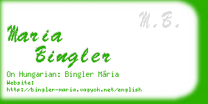 maria bingler business card